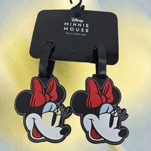Disney Minnie Mouse Face Bag Tags - Red and Black luggage Back Pack
